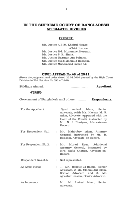 CIVIL APPEAL No.48 of 2011. - Supreme Court of Bangladesh