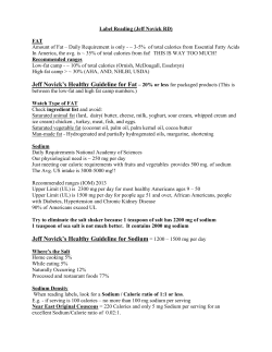 Jeff Novick`s Healthy Guideline for Fat &ndash; 20% or less for packaged