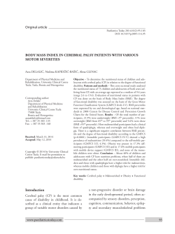 Introduction BODY MASS INDEX IN CEREBRAL PALSY PATIENTS
