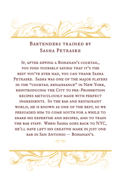 Bartenders trained by Sasha Petraske