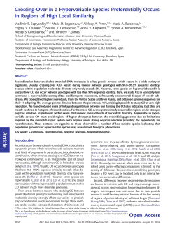 Article Crossing-Over in a Hypervariable Species Preferentially