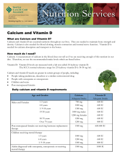 Calcium and Vitamin D - UWMC Health On-Line