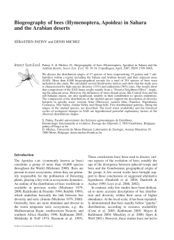 Biogeography of bees (Hymenoptera, Apoidea) in Sahara and the