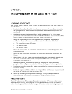The Development of the West, 1877&ndash;1900
