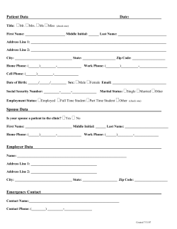 MALE New Patient Form