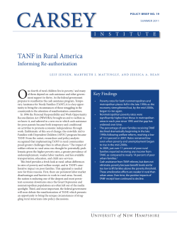 TANF in rural America: informing re-authorization
