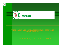 the role of a regional currency in economic development the