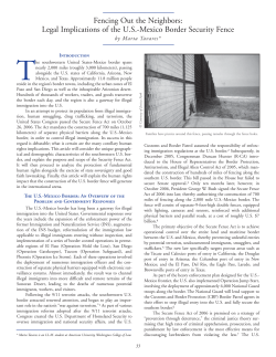 Fencing Out the Neighbors: Legal Implications of the U.S.