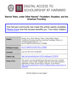 Barons` Wars, under Other Names": Feudalism, Royalism, and the