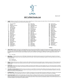 2017 LPGA Priority List