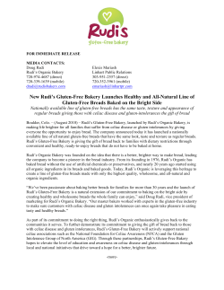 New Rudi`s Gluten-Free Bakery Launches Healthy and All