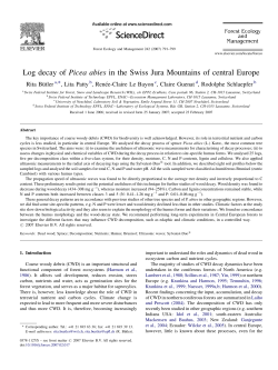 Log decay of Picea abies in the Swiss Jura Mountains of
