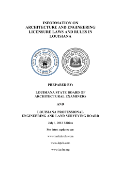 Information On Architecture And Engineering Licensure Laws