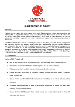 Sun Protection Policy - Northern NSW Football