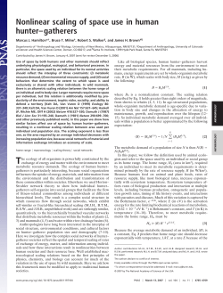 Nonlinear scaling of space use in human hunter&ndash;gatherers