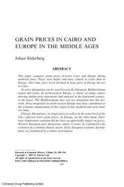 grain prices in cairo and europe in the middle ages