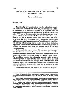 The Interface of the Trade Laws and the Antitrust Laws