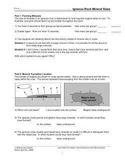 Igneous Rock Mineral Sizes