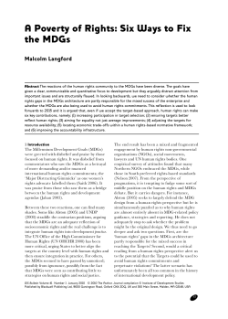 A Poverty of Rights: Six Ways to Fix the MDGs
