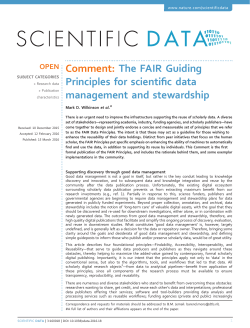 Comment: The FAIR Guiding Principles for scientific data