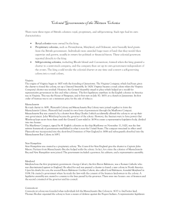 Colonial Governments of the Thirteen Colonies