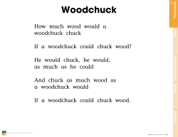 How much wood would a woodchuck chuck If a woodchuck could