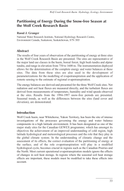 Partitioning of Energy During the Snow