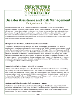 Disaster Assistance and Risk Management