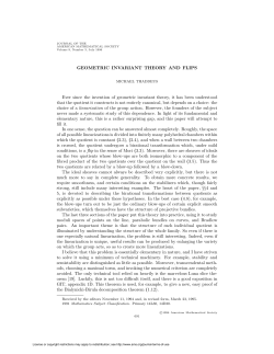 GEOMETRIC INVARIANT THEORY AND FLIPS Ever since the