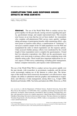 Completion Time and Response Order Effects in