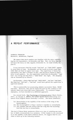 A Repeat Performance - Digital Commons @ Butler University