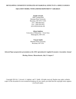 DEVELOPING CONSISTENT ESTIMATES OF