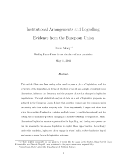 Institutional Arrangements and Logrolling
