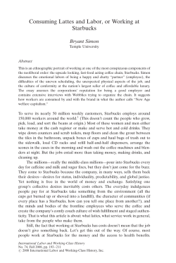 Consuming Lattes and Labor, or Working at Starbucks