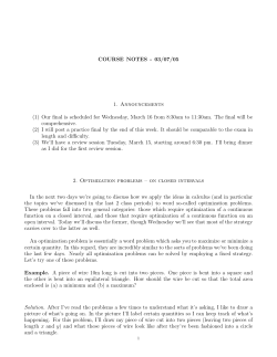 COURSE NOTES - 03/07/05 1. Announcements (1) Our final is