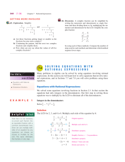 Solving Equations with Rational Expressions