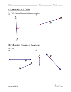 Construction of a Circle Constructing Congruent Segments