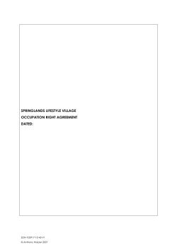 Occupation rights agreement - first draft
