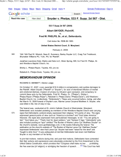 Snyder v. Phelps, 533 F. Supp. 2d 567