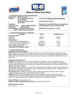 Material Safety Data Sheet (MSDS)