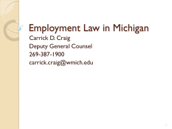 Employment Law in Michigan - Western Michigan University