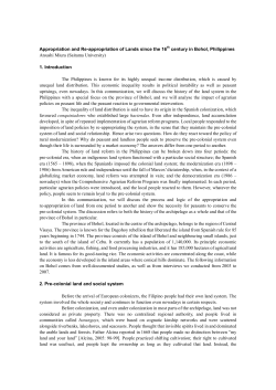 Appropriation and Re-appropriation of Lands since the 16th century