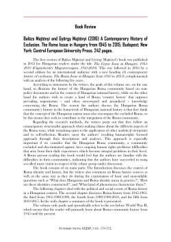 Book Review Bal&aacute;zs Majt&eacute;nyi and Gy&ouml;rgy Majt&eacute;nyi (2016) A