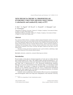NEW PHYSICO-CHEMICAL PROPERTIES OF