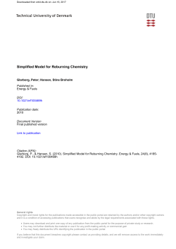 Simplified Model for Reburning Chemistry
