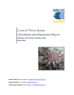 Crown of Thorns Seastar (Acanthaster planci)Assessment Report: