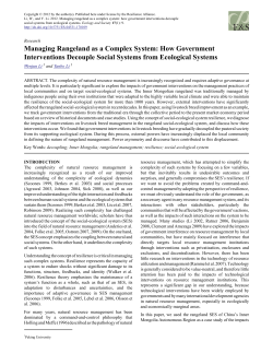 Managing Rangeland as a Complex System
