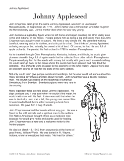 Johnny Appleseed - Primary Grades Class Page