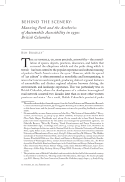 Manning Park and the Aesthetics of Automobile Accessibility in