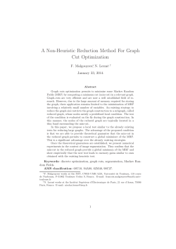 A Non-Heuristic Reduction Method For Graph Cut Optimization